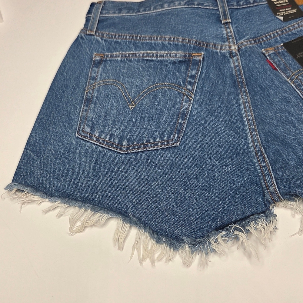 Levi's 501 Original Style Premium Denim High Rise Shorts Cut Off Women's Size 31 - Picture 10 of 16